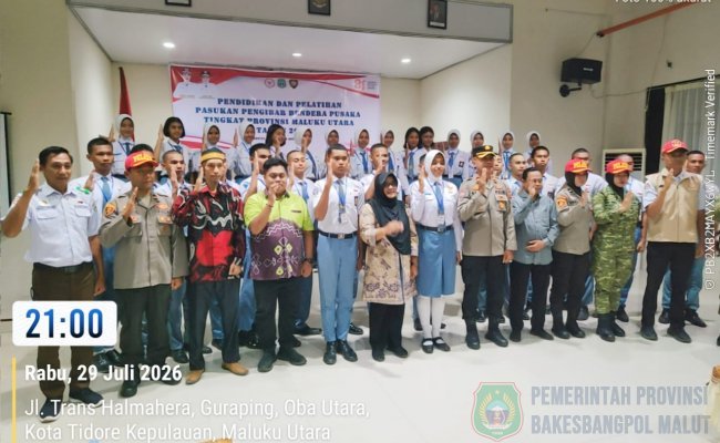 DIKLAT PASKIBRAKA - Pemprov Maluku Utara melalui Kesbangpol resmi membuka Diklat Calon Pasukan Pengibar Bendera Pusaka (Paskibraka) tingkat Provinsi Maluku Utara